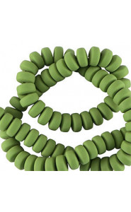 Polymer beads rondelle 7mm - Basil green
